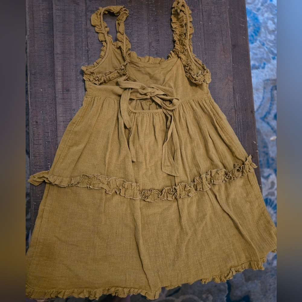 Size 4 Urban Outfitters Ruffle Dress Boho Flowy Fall Tent Cottagecore Tiered - Picture 4 of 5